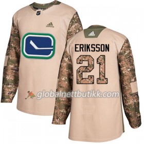 Vancouver Canucks Hockeydrakt Loui Eriksson 21 2017-2018 Camo Veterans Day Practice Adidas Authentic - Herre